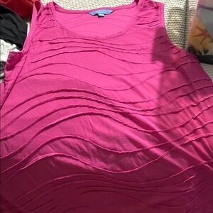 Simply Vera Vera Wang Fuchsia Ruffle Wave Tank